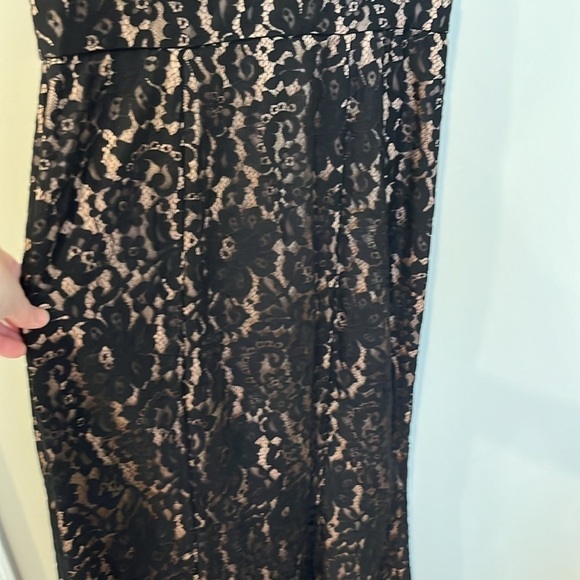 Eliza J Embroidered Black Lace Trumpet Maxi Dress Formal Gown Size 6 - Picture 6 of 10